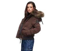 Superdry Everest Hooded Puffer Bomber Veste, Multicolore-Marron (Java Brown), 44 Femme M