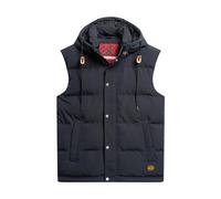 Superdry Everest Hooded Puffer Gilet Veste, Nordic Chrome Navy, S Homme