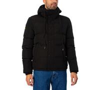 Superdry Everest Short Hooded Puffer Veste, Noir de Jet, L Homme