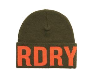 Superdry, Femme, Accessoires, Vert, Taille: ONE Size Bonnet Tricoté Vert Militaire