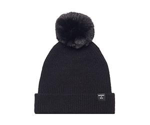 Superdry Femme Bonnet côtelé Heritage Noir 1SIZE
