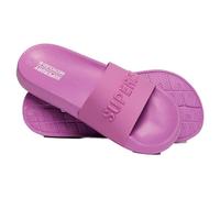 Superdry Femme Code Logo Vegan Pool Slide Tongues, Fluro Purple, Small