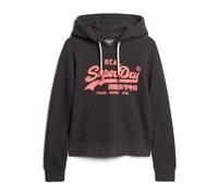 Superdry, Femme, Sweatshirts et sweats à capuche, Noir, Taille: 42 FR Sweat à Capuche en Coton avec Graphique Néon en Noir