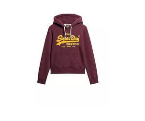 Superdry, Femme, Sweatshirts et sweats à capuche, Rouge, Taille: 36 FR Chenille à Capuche Graphique Bourgogne