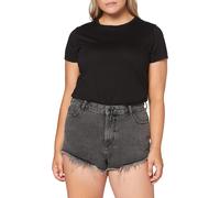 Superdry Femmes Short Découpé Jeans, Noir (Noir Lavé), W26