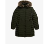 Superdry Fuji Faux Hood Mid Length Coat vert FR 38 (EU 36)