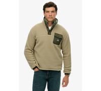 Superdry - Fuji Popper Neck Fleece - Polaire homme Winter Twig Beige - M