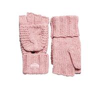 Superdry Gants en tricot torsadé pour femme, Tweed rose, taille unique