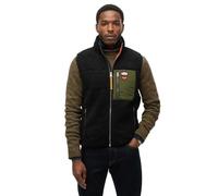 Superdry Gilet polaire sans manches Vintage Retro Noir S Homme