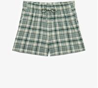 Superdry Green Check Cotton Elastic Shorts Green Check EU 34 (UK 6)