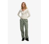 Superdry Green Check Cotton Elastic Trousers