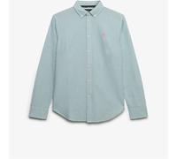 Superdry Green Double Emblem Stripe Rugby Shirt Green L (EU 44-46)