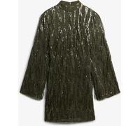 Superdry Green Fringe Sequin Mini Dress Green EU 36 (UK 8)
