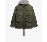Superdry Green Jersey Hood Military Borg Jacket