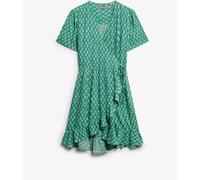 Superdry Green Short Sleeve Printed Mini Wrap Dress Green EU 38 (UK 10)