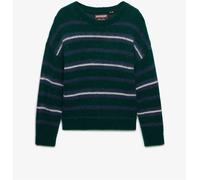 Superdry Green Slouchy Brushed Stripe Knit Jumper