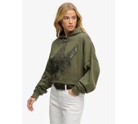 Superdry Green Tattoo Embellished Oversized Hoodie