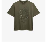 Superdry Green Tattoo Embellished Oversized T-Shirt