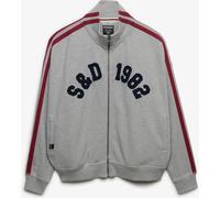 Superdry Grey Athletic Essentials Applique Loose Zip Track Top