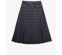 Superdry Grey Check Pleated Midi Skirt Grey 8