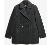 Superdry Grey Double Breasted Peacoat