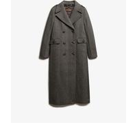 Superdry Grey Double Breasted Wool Blend Coat