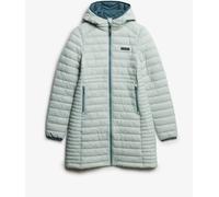 Superdry Grey Hooded Fuji Lite Mid Length Padded Jacket
