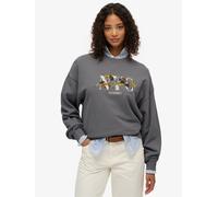 Superdry Grey Night Garden Oversized Crew Sweatshirt