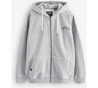 Superdry Grey Oversized Athletic Essential Zip Hood Backprint Hoodie