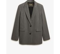 Superdry Grey Pinstripe Boyfriend Blazer