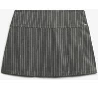 Superdry Grey Pinstripe Pleat Mini Skirt Grey EU 44 (UK 16)