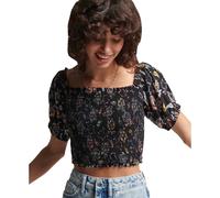 Superdry Haut à Manches Courtes Vintage Smocked Crop