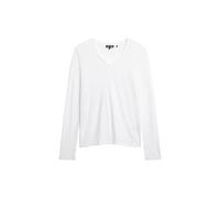Superdry Haut à Manches Longues col V T-Shirt, Optique, 38 Femme