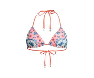 Superdry Haut de bikini triangle avec lacets, Bandana rose, L