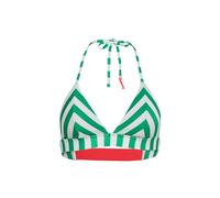 Superdry Haut de bikini triangle rayé pour femme, Rayures vertes., M