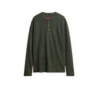 Superdry Haut gaufré à Manches Longues Henley T-Shirt, Surplus Goods Olive, XL Homme