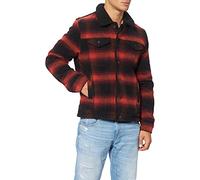 Superdry Highwayman Wool Sherpa Trucker Denim Veste pour Homme, Redwood Ombre, M
