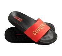 Superdry Homme Code Logo Vegan Pool Slide Tongues, Noir/Rouge/doré (Black Hike Red Metallic Gold), X-Large