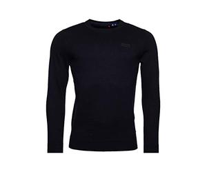 Superdry Homme Pull col Ras du Cou Orange Label Noir XXL