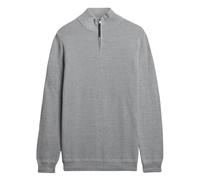 Superdry Homme Pull Tricot Avec Zip-Stehkragen - Coton Texture Henley, PU