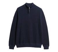 Superdry Homme Pull Tricot Avec Zip-Stehkragen - Coton Texture Henley, PU