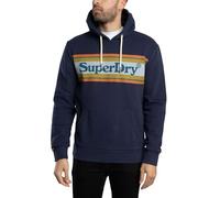 Superdry Homme Sweat À Capuche Décontracté À Rayures avec Logo Venue, Blue Navy Marl, XL