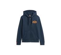 Superdry Homme Sweat À Capuche Zippé avec Logo Vintage, Lauren Navy, S
