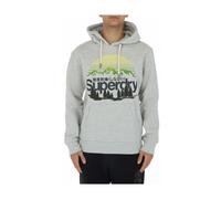 Superdry, Homme, Sweatshirts et sweats à capuche, Gris, Taille: M Sweat à capuche imprimé montagne pour homme