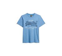 Superdry Homme T-Shirt Classique Décontracté avec Logo Vintage, Fresh Blue Grit, XL