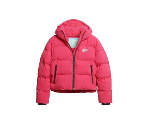 Superdry Hooded Boxy Puffer Jacket Veste pour femme, Rouge framboise, 38