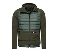 Superdry HYBRID HOODED DOWN JACKET, DOUDOUNE À CAPUCHE HYBRIDE Pour des hommes, Dark Moss, Large