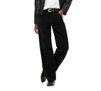 Superdry Pantalon Cord Jeans velours côtelé mi-haute large – Noir – Femme 26/32
