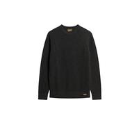 Superdry Jumper en Tricot texturé T-Shirt, Raven Black Heather, XXL Homme