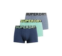 Superdry Lot de 3 boxers pour homme, Bleu indigo foncé chiné/vert frais chiné/bleu marine mat moucheté, L